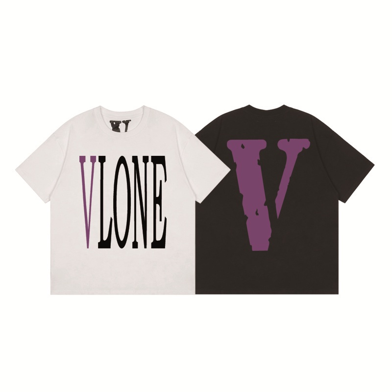 Áo Thun Cotton Ngắn Tay In Họa Tiết Vlone Cổ Điển Dành Cho Nam Và Nữ