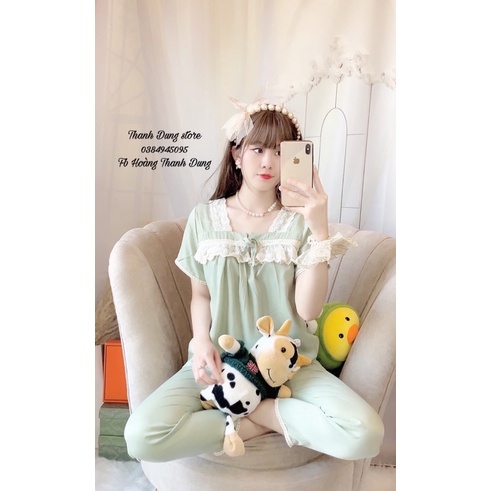 Bộ đồ mặc nhà phối ren | BigBuy360 - bigbuy360.vn