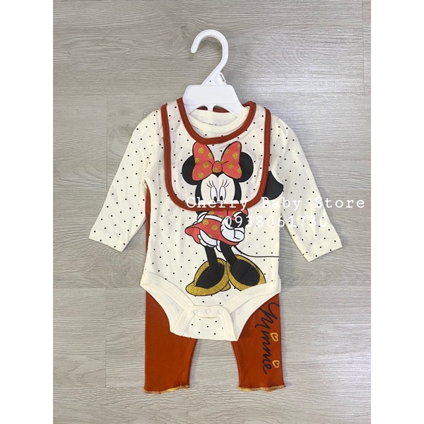 Set body tay dài cotton xuất dư disney cho bé trai và gái