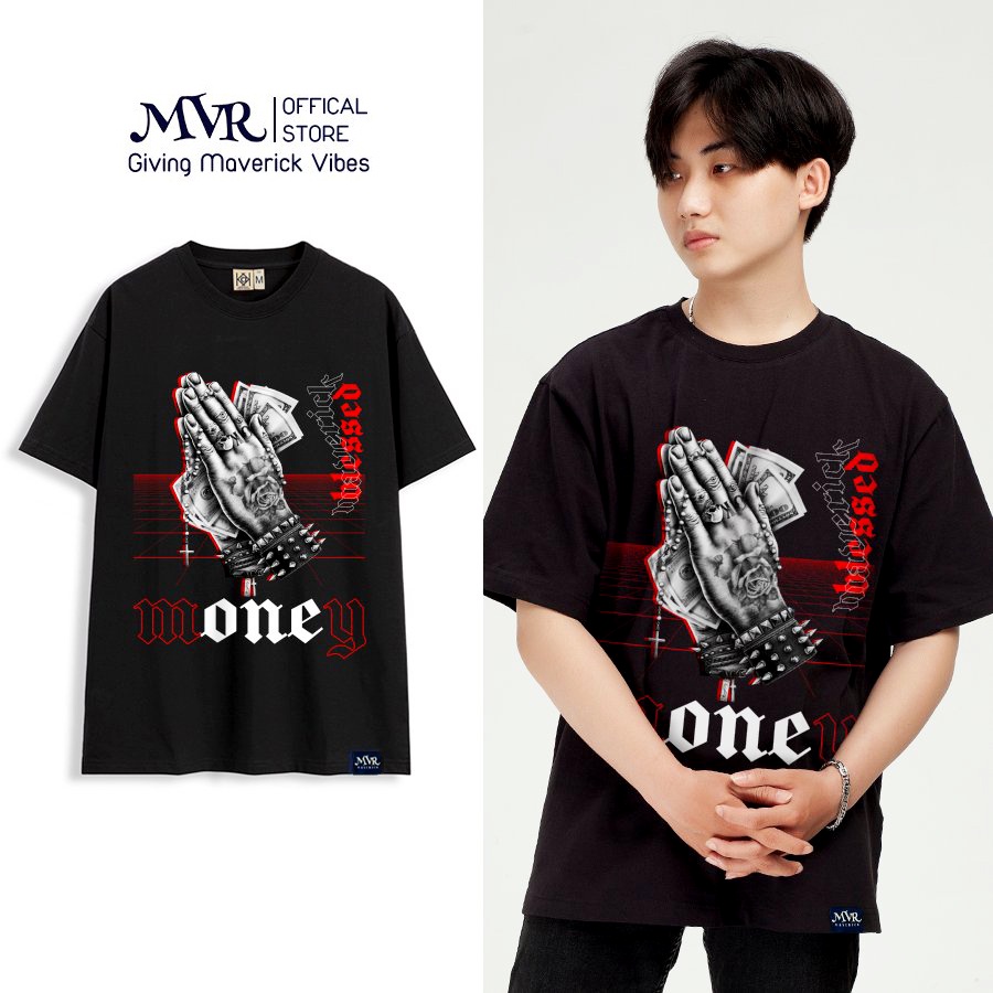 Áo thun nam nữ phông unisex nguyện cầu nhiều tiền áo Gangter Maverick phong cách Mỹ Form rộng giấu quần KK40161