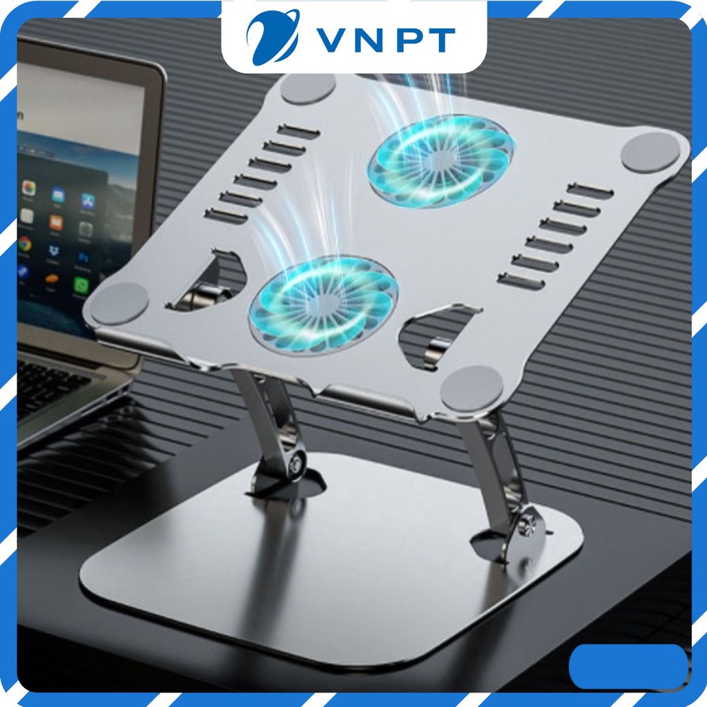 Giá Đỡ Laptop, Macbook, IPAD - Đế Tản Nhiệt Kê Laptop Quạt Led RGB Điều Chỉnh Độ Cao, Đế Kê Laptop Nhôm Cao Cấp