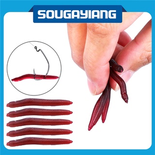 Sougayilang Fishing Lure Soft Worms Baits Carp Fishing Lures Artificial Rubber Baits for Freshwater and Saltwater Fishing