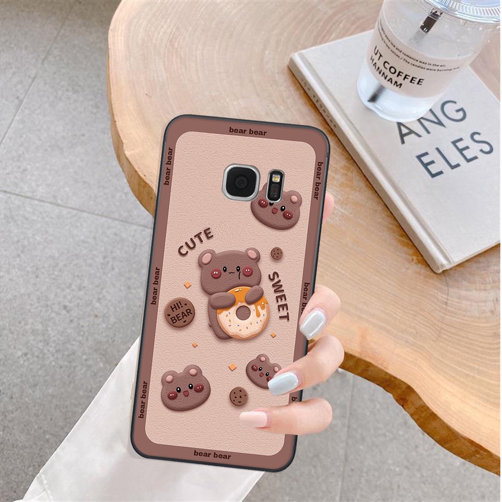 Ốp lưng Samsung Galaxy S7 / S7 EDGE in hình Gấu nâu - hồng, Gấu Be@rick  cực CUTE, DỄ THƯƠNG