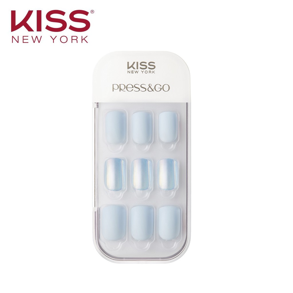 Bộ 30 Móng Tay Gel Tự Dán Press & Go Kiss New York Nail Box - Cool Sky 
