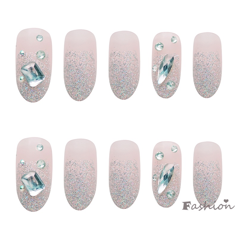 Set 24 Móng Tay Giả Sáng Bóng Thiết Kế Ngọt Ngào