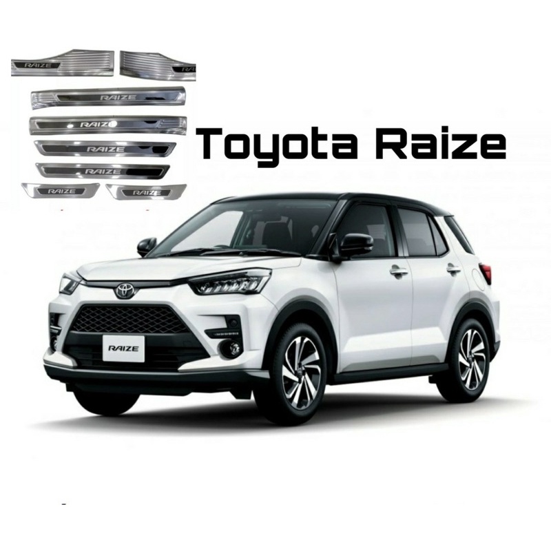 Ốp bậc cửa, nẹp bước chân inox Toyota Raize 2021-2022