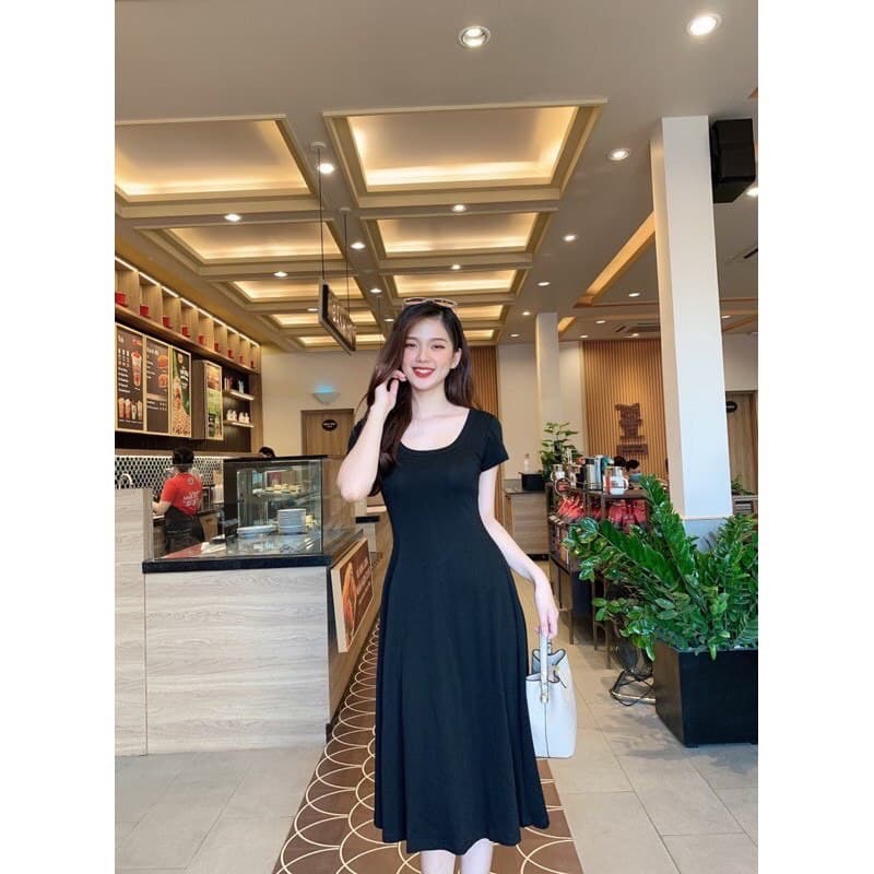 Váy dáng xòe chất cotton lạnh mềm mịn co dãn 4 chiều tôn dáng siêu điệu đà - Đầm dáng xòe nữ