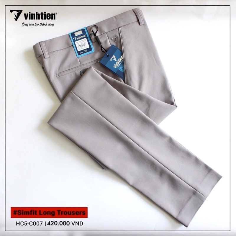 Quần Tây Công Sở Nam Slimfit Dáng Trẻ Vĩnh Tiến 420