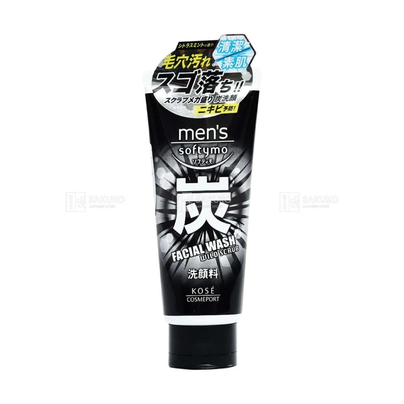 Sữa Rửa Mặt Than Hoạt Tính Dịu Nhẹ Cho Nam Softymo MENʼS Nội Địa Nhật Bản 130g - SAKUKO
