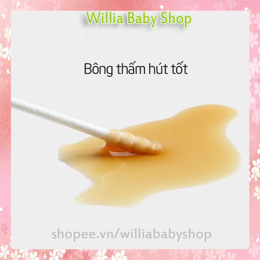 Tăm bông cho bé sơ sinh được làm từ bông tự nhiên hộp 400 que Misuta