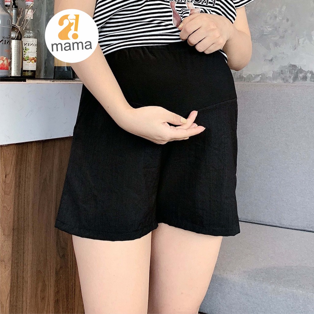 [Mã BMBAU50 giảm 7% đơn 99K] Quần đùi bầu chất đũi mùa hè 2MAMA lửng ống rộng dáng suông a - V42