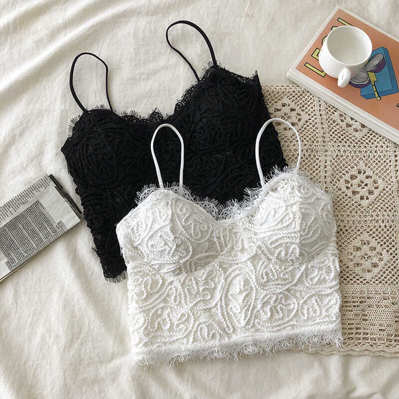 Áo Ngực Croptop Cotton Co Dãn Phối Ren Mềm Mịn Quyến Rũ DAN L&amp;U 20021
