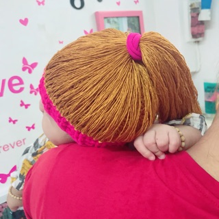 Nón len tóc cột cho bé