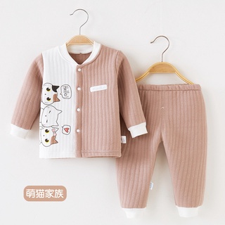 Bộ đồ ngủ cotton dày dặn giữ nhiệt cho bé