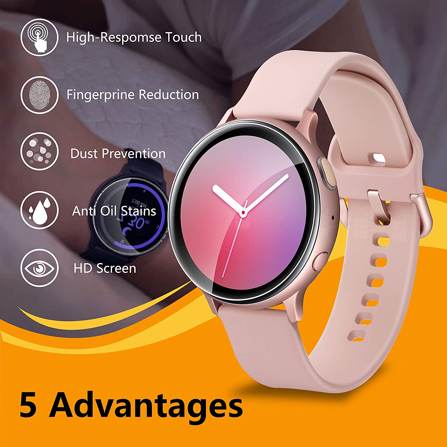 Set 3 Miếng Dán Màn Hình Chống Trầy Cho Samsung Galaxy Watch Active 2 44mm