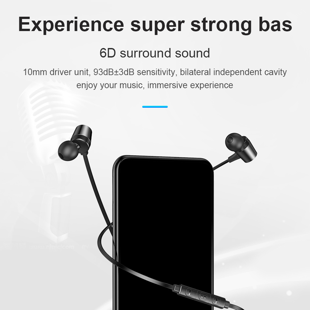 Tai Nghe Nhét Tai Kiểu Dáng Thể Thao Âm Thanh Nổi Kèm Micro Màu Đen Dùng Cho Mp3