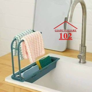 Kệ Để Đồ Rửa Chén, Giá Để Đồ Rửa Bát Đa Năng Có Móc Treo Khăn Tiện Dụng