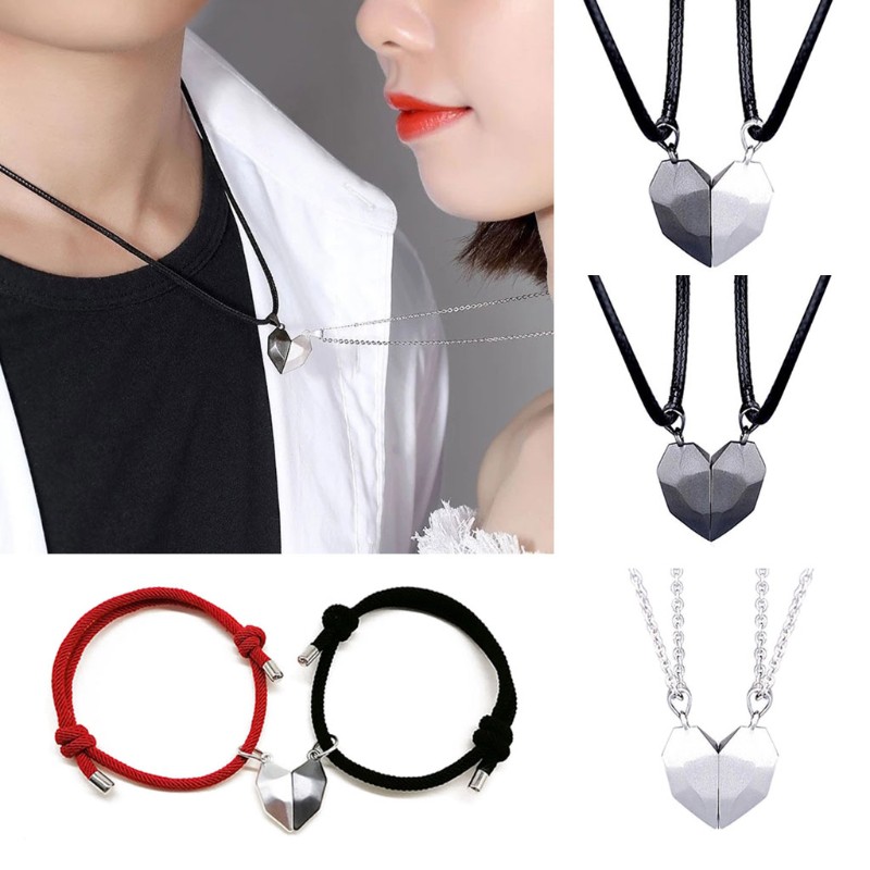 Bộ 2 vòng cổ Nam Châm Hình Trái Tim Cho Cặp Đôi
