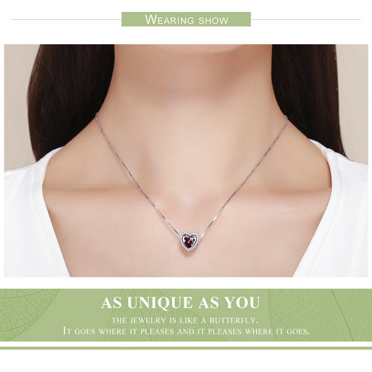 Hạt phụ kiện BAMOER PA5334 hình trái tim họa tiết tình yêu của mẹ dùng làm dây chuyền/vòng tay/trang sức thủ công