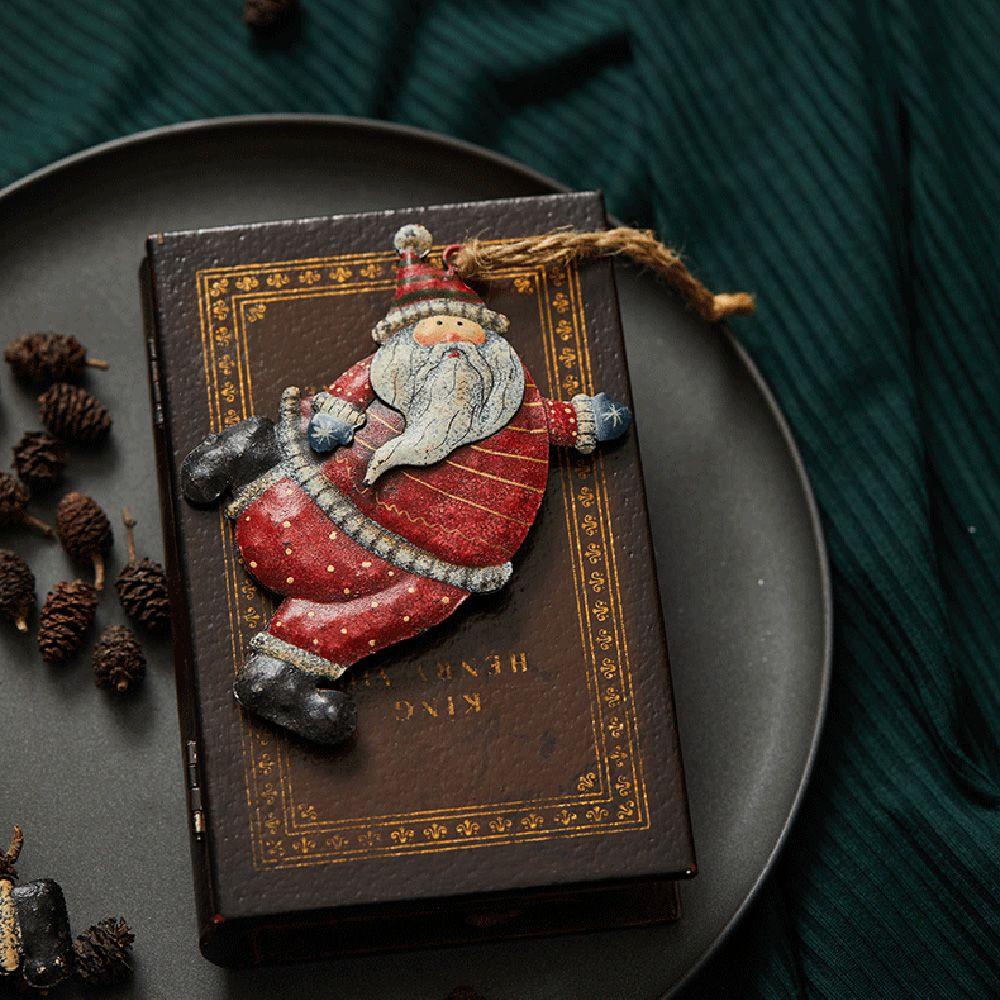 CONOPERY Phụ Kiện Trang Trí Giáng Sinh Hình Ông Già Noel Hoạt Hình Bằng Kim Loại