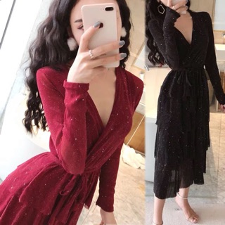 [ORDER]KÈM ẢNH THẬT Váy xếp tầng tay dài lấp lánh BLING BLING ✨✨✨❤️