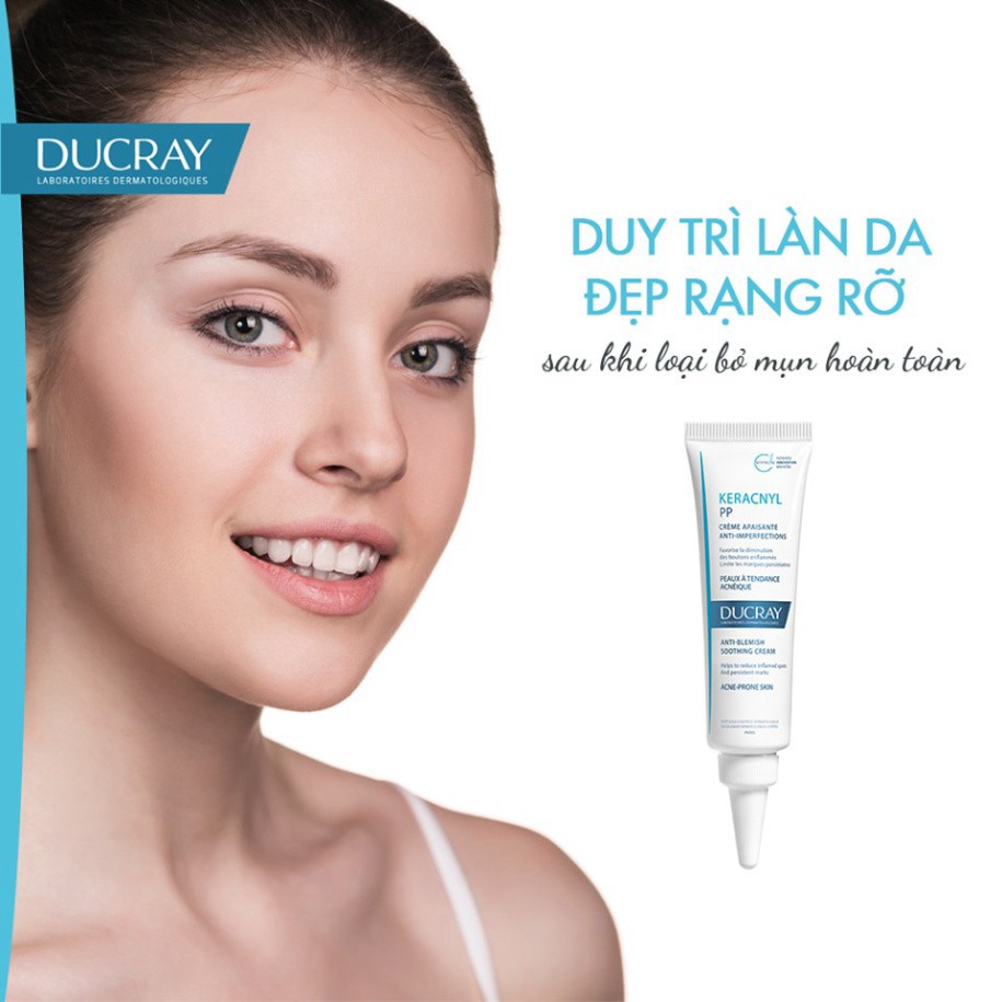 [CHÍNH HÃNG] Kem dưỡng Ducray cân bằng dầu giảm viêm mụn Ducray Keracnyl PP Anti-Blemish Soothing Cream 30ml