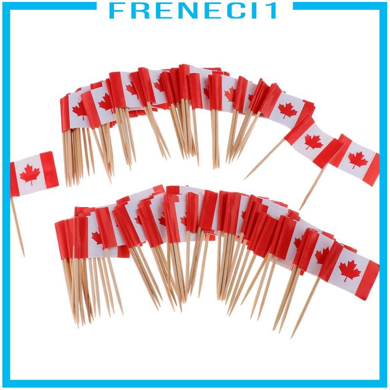 1 100 Cây Tăm Xỉa Răng Trang Trí Bánh Kem Hình Lá Cờ Canada