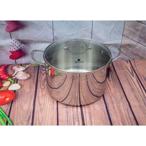 Nồi inox cao cấp 3 lớp đáy liền Elmich Trimax EL- 3731-3732-3733-3734-3735-3736 size 16cm-18cm-20cm-24cm-26cm-28cm