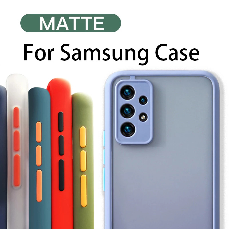 Ốp điện thoại nhám trong suốt chống sốc bảo vệ camera cho Samsung Galaxy A52 A52s A72 A32 A22 A42 5G 4G A02 M02 A02S A12