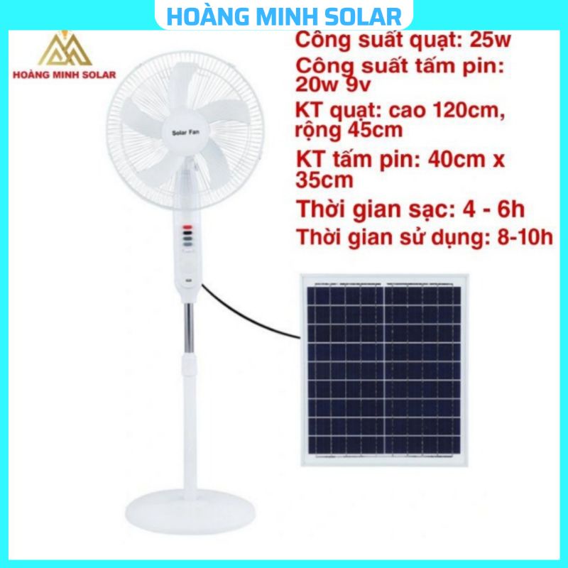 Quạt năng lượng mặt trời, solar fan 198F có pin tích điện