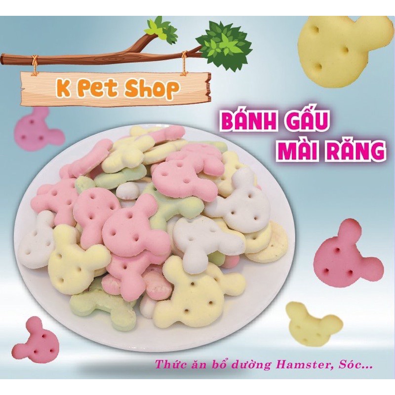 Bánh Gấu - Bánh Xương Mài Răng Hamster  Mài Răng Thức Ăn Hamter