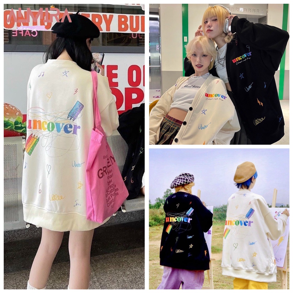 Áo Khoác Cardigan Uncover Form Rộng Unisex