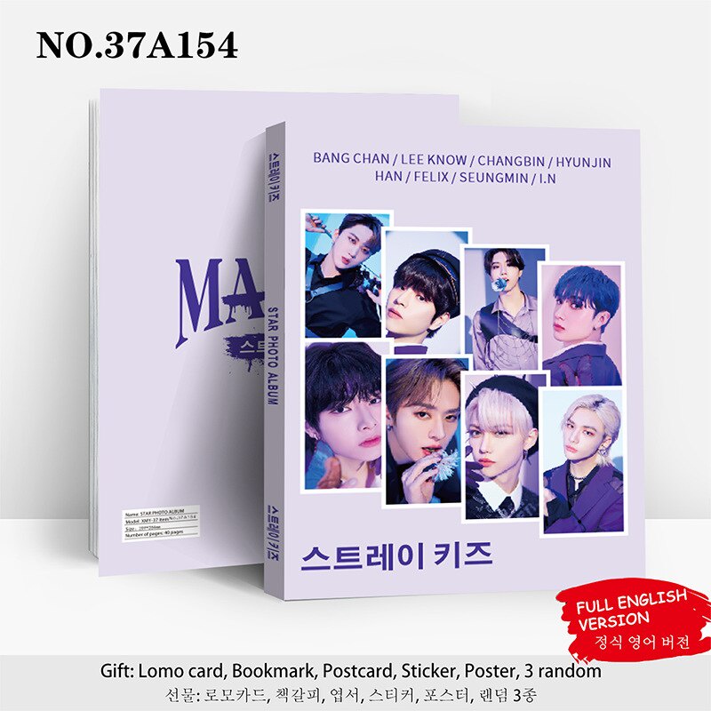 Album Ảnh 80 Trang Kpop Straykids Bộ Sưu Tập Lomo Thẻ Đánh Dấu Trang
