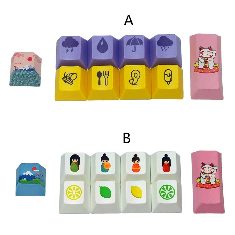 Set 10 Nút Bàn Phím R4 Bằng PBT Nhuộm Màu Cho Bàn Phím Cơ DIY