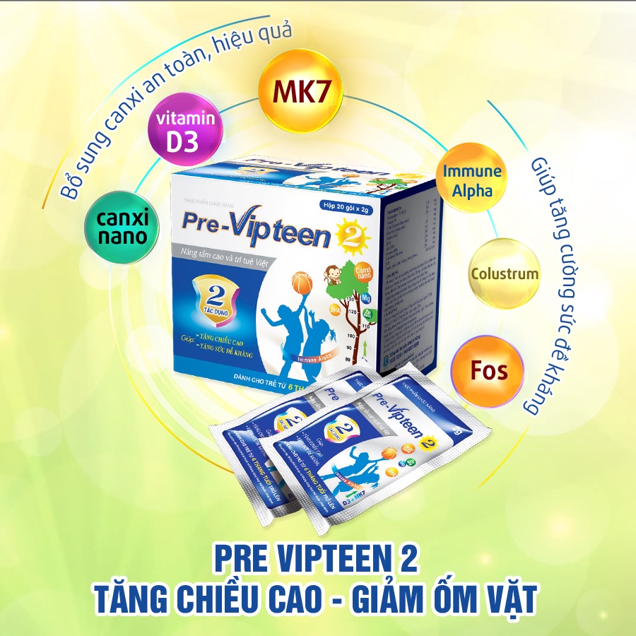 Pre Vipteen 2.Bổ Sung Calci Cho Bé Giúp Xương Răng Chắc Khỏe.Tăng Sức Đề Kháng