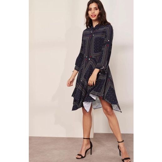 Đầm Tommy Hilfiger in hoạ tiết kiểu sơ mi