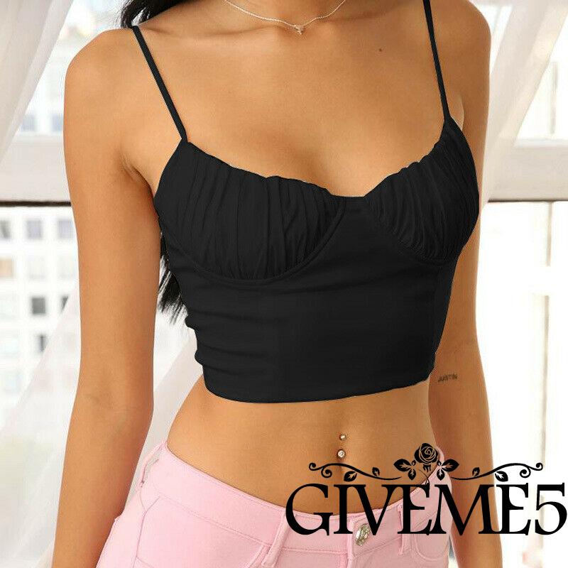 Áo Lửng Hai Dây Màu Trơn Thời Trang Cho Nữ