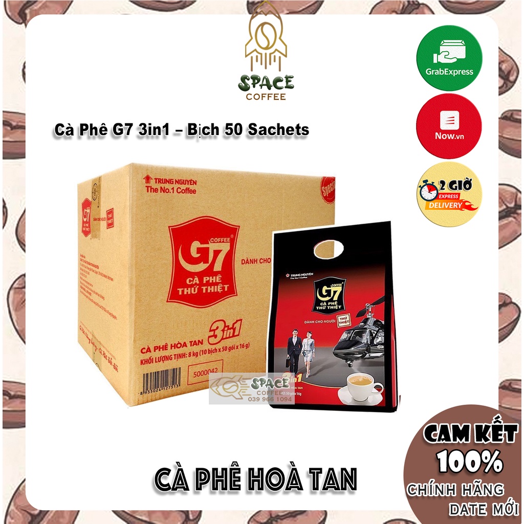 Cà Phê Trung Nguyên hoà tan G7 3in1 Bịch 50 gói