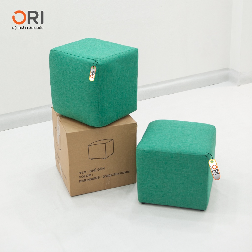 ĐÔN ĐỆM SOFA HÌNH VUÔNG NHIỀU MÀU - GHẾ ĐÔN VẢI BỐ CAO CẤP - ORI NỘI THẤT HÀN QUỐC