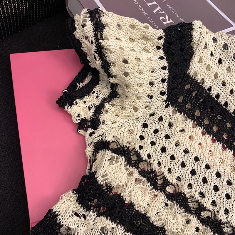 Áo Cardigan Dệt Kim Tay Ngắn Phong Cách Thời Trang Hàn Quốc Dành Cho Nữ