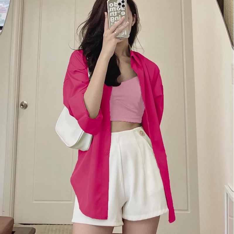 Áo sơ mi nữ tay dài nhiều màu chất vải Kate FreeSize | BigBuy360 - bigbuy360.vn