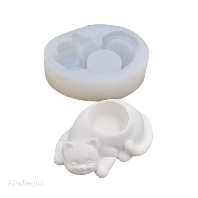 Khuôn Silicone Làm Chậu Cây Xương Rồng / Nến Hình Mèo Dễ Thương Trang Trí Bàn Làm Việc Diy