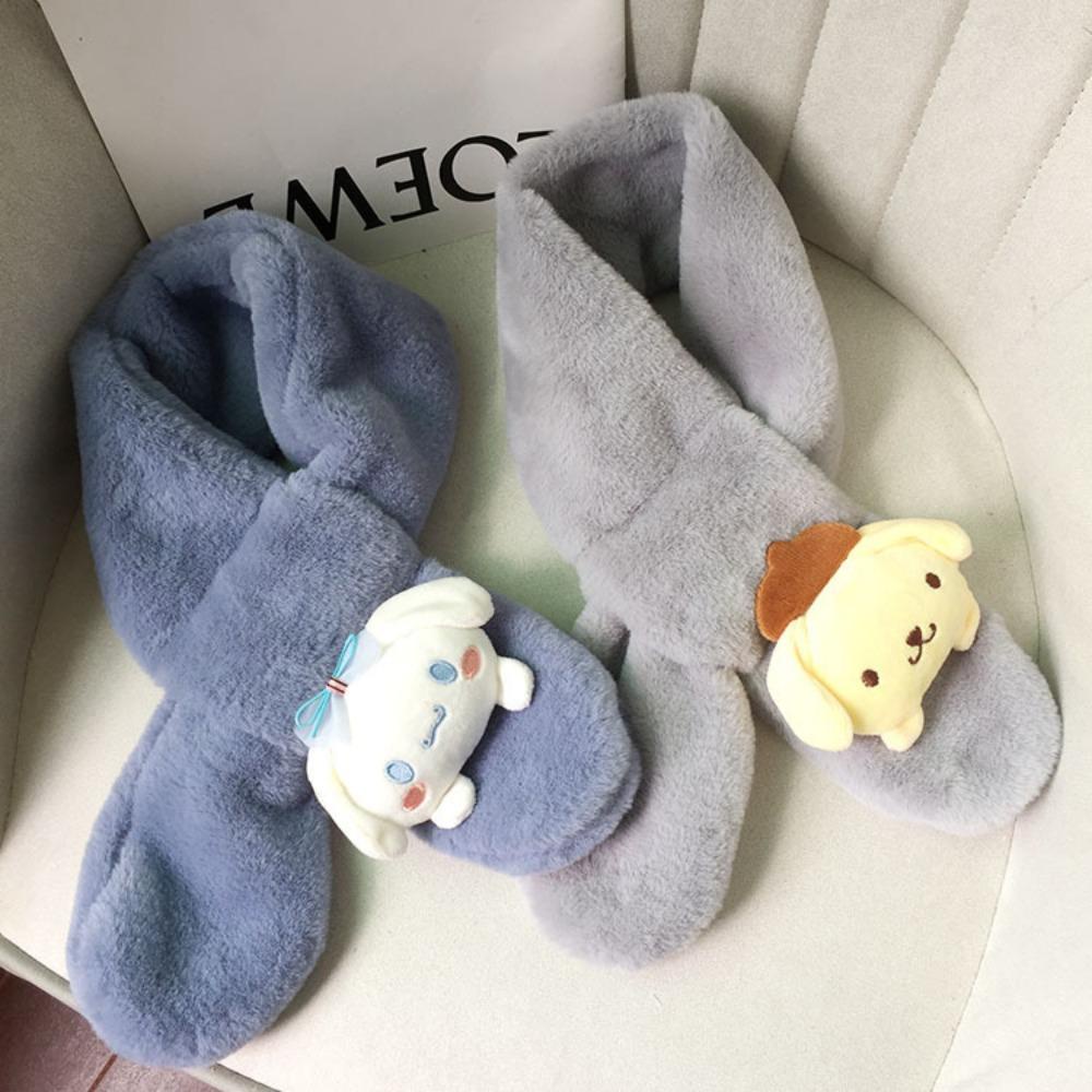 Khăn Choàng Cổ Bằng Vải Bông Họa Tiết Hoạt Hình Kuromi Dễ Thương Cho Bé