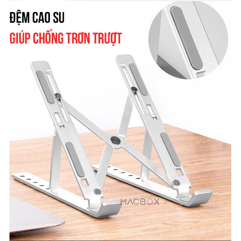 Giá đỡ laptop bằng nhôm điều chỉnh được độ cao, gấp gọn, hỗ trợ tản nhiệt khi kê máy tính Macbox | BigBuy360 - bigbuy360.vn
