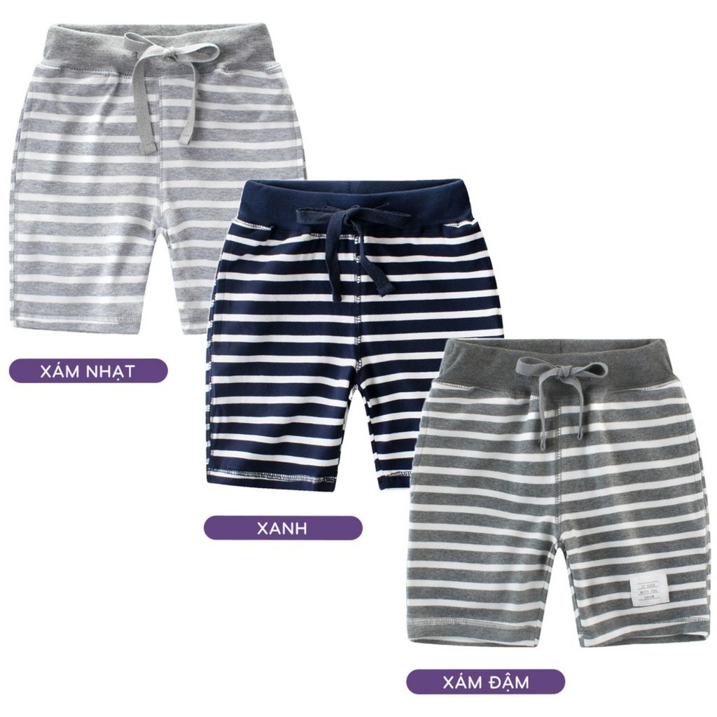 Quần short bé trai kẻ sọc chất cotton thoáng mát vải đẹp hàng xuất khẩu