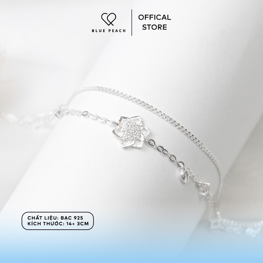 Lắc Tay Bạc Blue Peach Lotus VN LT611