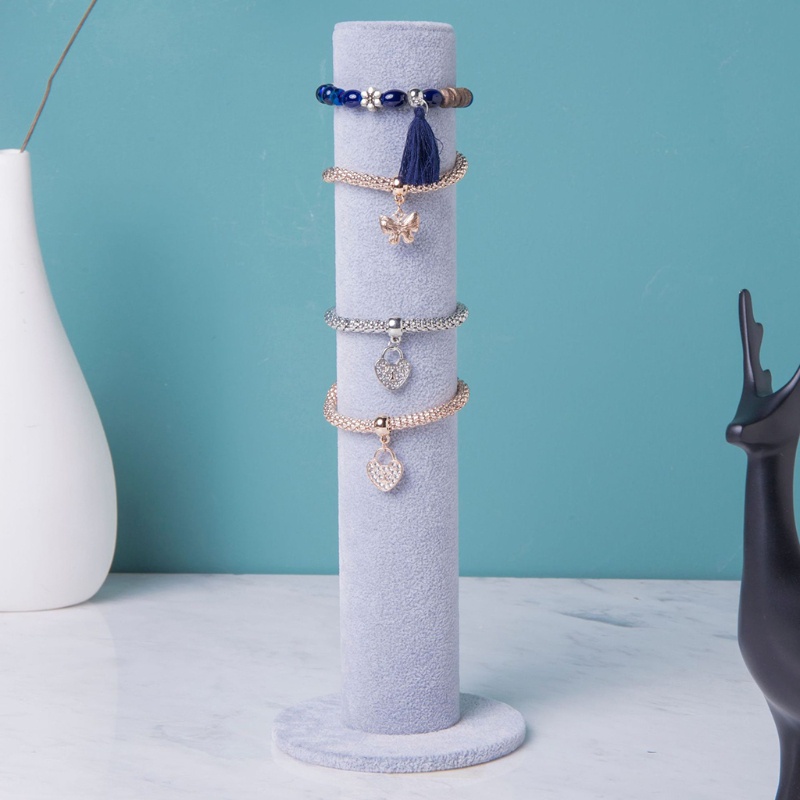 Flgo Giá Đỡ Vòng Cổ / Vòng Tay Bằng Nhung Xám Đen Độc Đáo Trang Trí Nhà Cửa