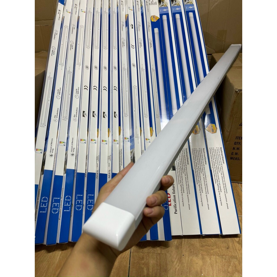 COMBO 3C Tuýp LED Bán Nguyệt Đầu Vuông 1.2m 60w Siêu Sáng Tiết Kiệm Điện Năng a/s trắng
