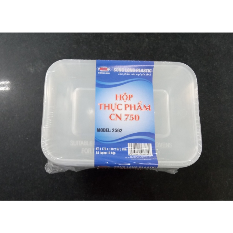 Bộ 10 Hộp Nhựa Chữ Nhật Đựng Thực Phẩm - Song Long - Duonghieu6789