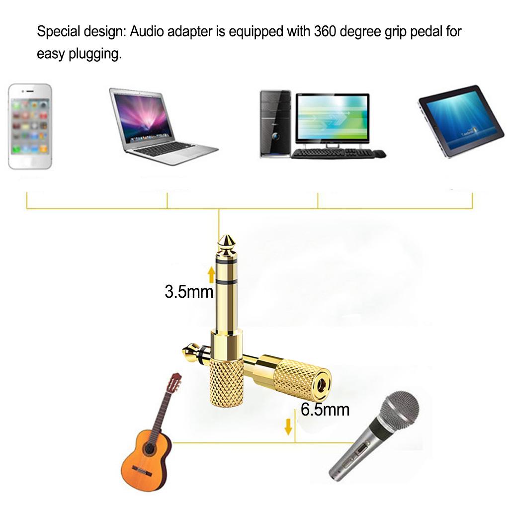 Đầu Chuyển Đổi Âm Thanh Hai Kênh 6 35Mm Sang 3 5 mm Mạ Vàng Chất Lượng Cao